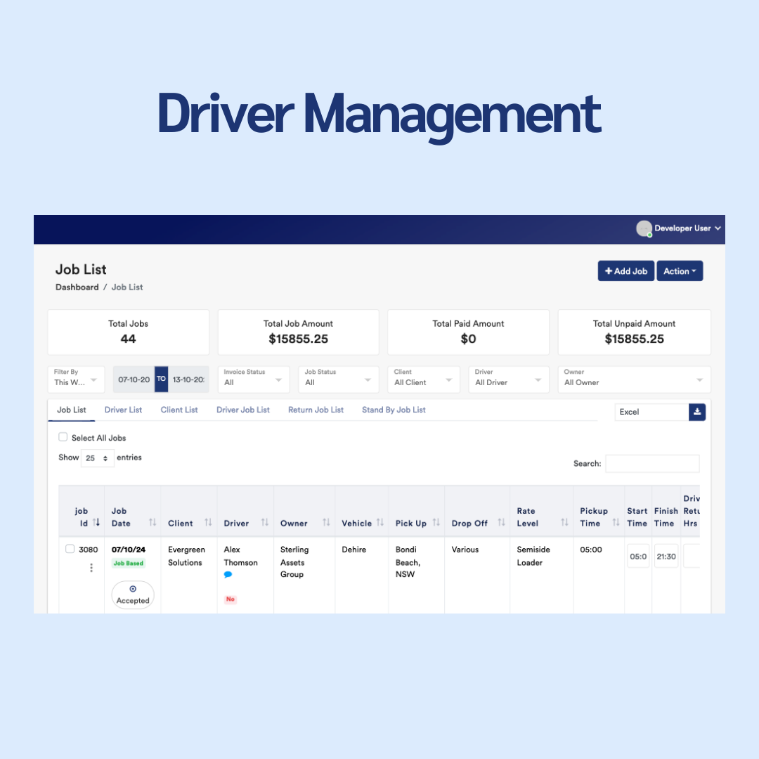 Driver Management Dashboard